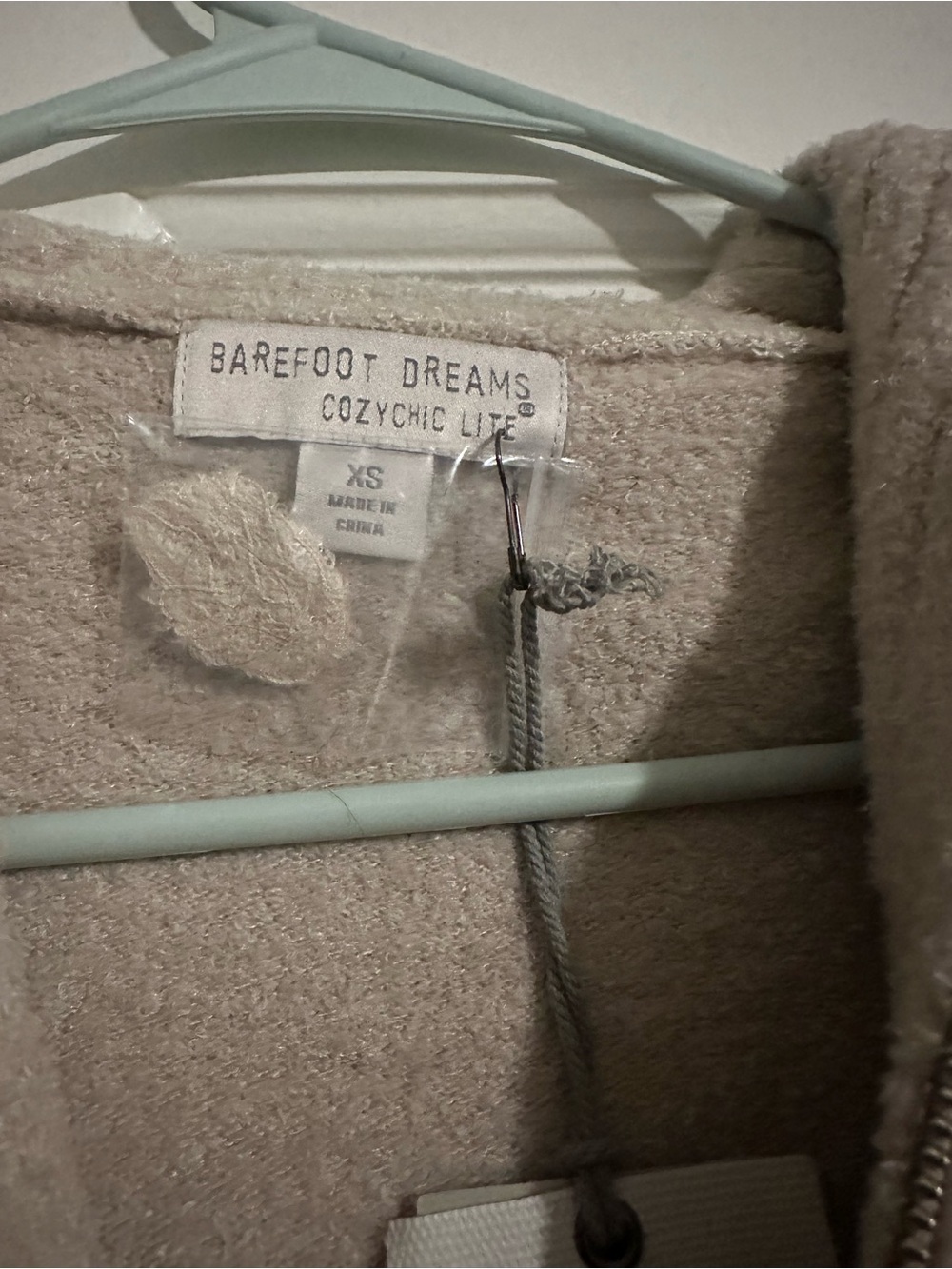 Barefoot Dreams Long Hooded Pullover Jacket in Light Taupe - Picture 2 of 5